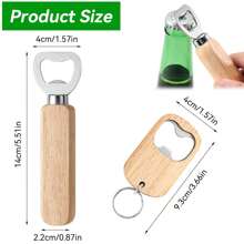3Pcs Wooden Bottle Opener, Stainless Steel Bottle Opener And Keychain Beer Bottle Opener, Bottle Opener For Bar, Kitchen, Camping, Party, Gifts For Men