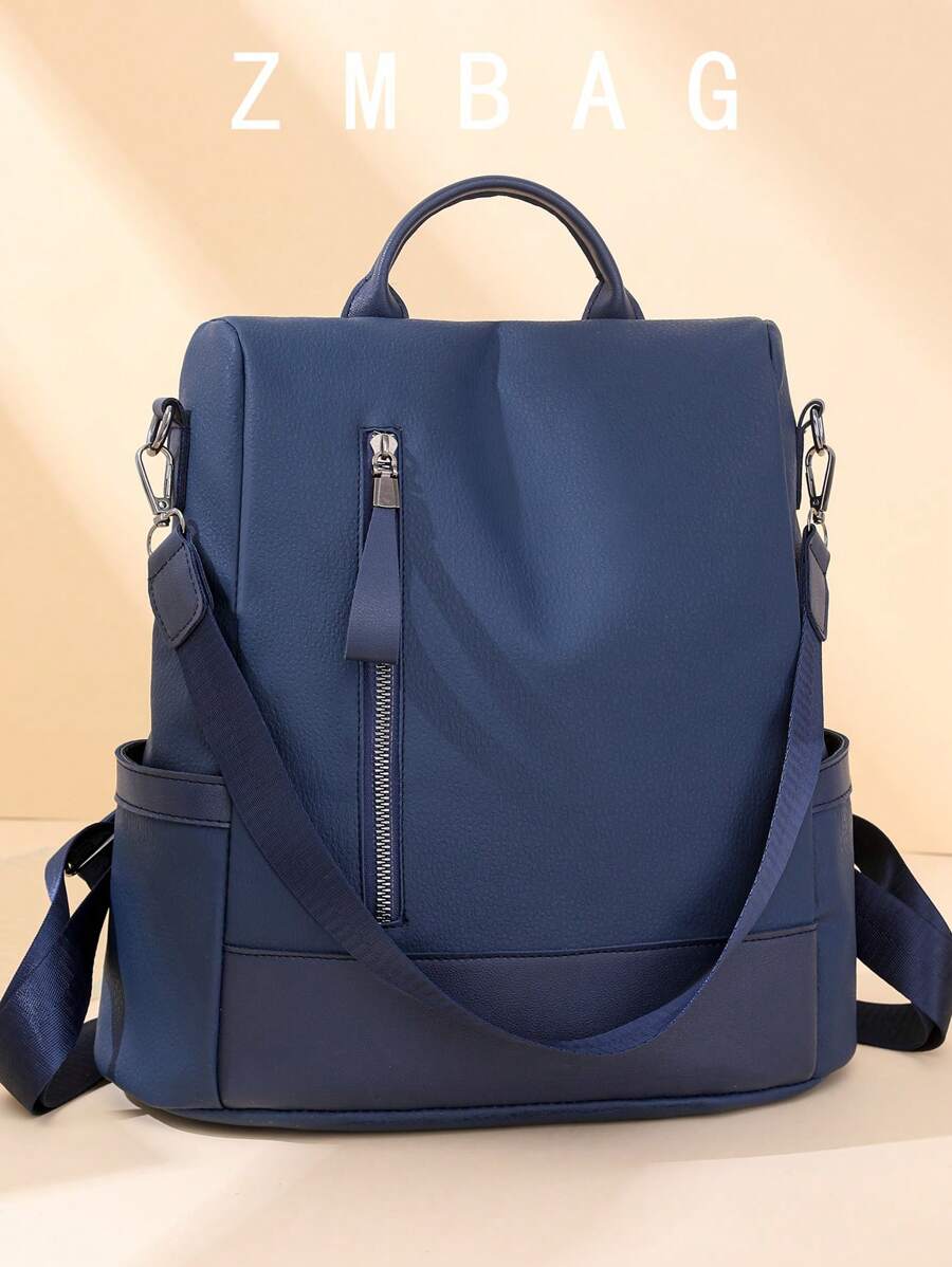 Mochila anti-robo de alta gama para mujeres; mochila suave personalizada de última moda y ocio para mujeres; mochila de viaje multiusos con gran capacidad y expansible para vacaciones; mochila escolar multifuncional