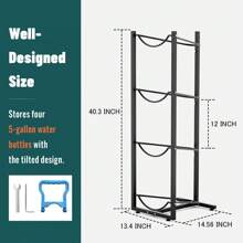 MYLOLF Soporte para garrafón de agua de 5 galones, estante para garrafón de agua, soporte para botellas de agua, soporte de 3/4/5 niveles para botellas de agua, soporte para garrafón de agua, organizador de botellas de agua para cocina, oficina, sala de estar