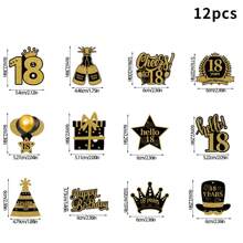 12pcs Happy 18th 30th 40th Birthday Cupcake Plugin, Party Baking Desserts And Cake Accessories