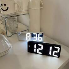 RAF Smart LED Clock, Voice Control Alarm Clock, Bedside Quiet Digital Alarm Clock, Desk Electronic Digital Clock, Snooze Desk Clock, LED Mirror Table Alarm Clock With Time Display, Desk USB Alarm Clock For Home, Bedroom, Office
