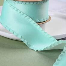 Ruffle Satin Ribbon, Thick Ruffled Woven Tape, DIY Bow Hair Accessories, High Density Wavy Edge Ribbon