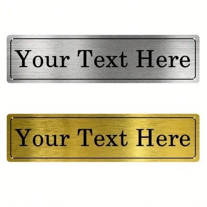 1pc Customized Metal Plate, Silver & Gold Tone Stainless Steel Sign, Office & Room Number Plate, Suitable For Shopping Malls, Restaurants, Hotels, No Power Needed, Perfect Gift