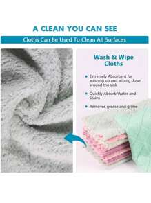 5/10pcs Random Color Microfiber Cleaning Cloths, Absorbent Kitchen Towels, Multi-Purpose Reusable Dishcloths, Washable Non-Linting Cleaning Rags For Auto, Tea, Bowls, Furniture
