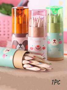 12 pezzi Piccola matita da disegno e colorare a 12 colori, set di piccole matite colorate a tema orsetti, colori casuali, adatto per il ritorno a scuola