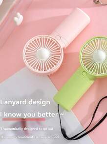 1 pièce Mini ventilateur portable rechargeable, ventilateur portatif alimenté par batterie pour rafraîchissement d'été, design simple pour la maison, les études, le bureau, les voyages et l'utilisation quotidienne, rafraîchissement d'été, plage, voyages