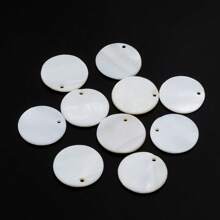 5/10/20/30 peças/Pacote Pingente Redondo de Concha, Pingente de Material de Concha Branca com Furos, Colar Pulseira Brinco Pingente, Decoração de Roupas, Acessórios de Joias Artesanais DIY