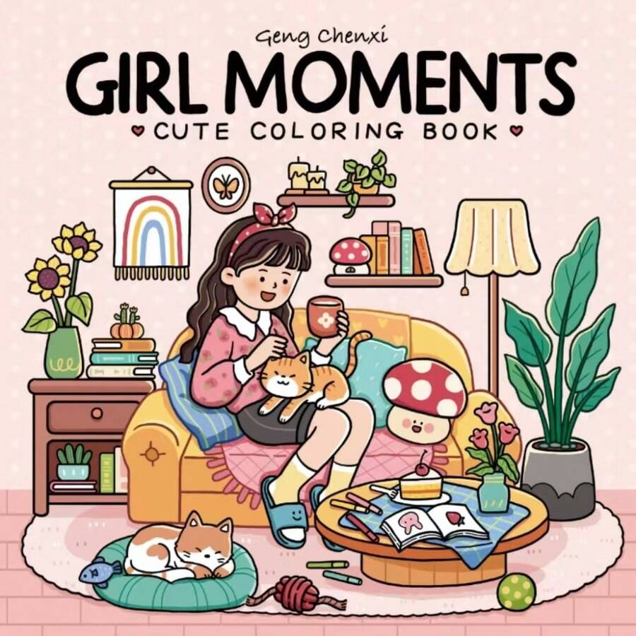 1本Coco Vivi女孩时刻涂色书，专为成人和学生及青少年设计，涂色书以女孩为角色，展现温暖舒适的时刻，放松心情，培养色彩感知和想象力，锻炼注意力，可作为礼物送给家人、朋友、爱人、怀俄明州、蒂娜、返校、学校用品 - 彩色 - 查看 1