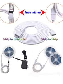 0.5米-5米（1.64英尺-16.4英尺）4针RGB LED灯条延长线，兼容SMD 5050和3528 LED灯条，可用于灯条间或灯条与控制器之间的连接。 - RGB電纜線 - 查看 2