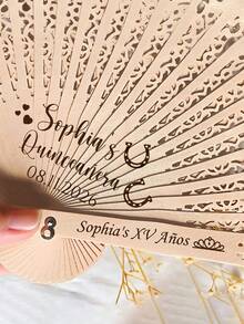 Wooden Fans With Custom Engraving, Wedding Guest Favors, Engagement Personalized Keepsakes, Bridal Shower SurpriseBulk Wedding Fan Favor For Guests Personalized Fans Party Favors Wedding Favor Ideas Gift For Couples Hand Fans Bridal Gift Baby Shower Gift - Multicolor - View 2