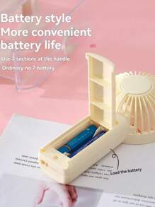 1 pièce Mini ventilateur portable rechargeable, ventilateur portatif alimenté par batterie pour rafraîchissement d'été, design simple pour la maison, les études, le bureau, les voyages et l'utilisation quotidienne, rafraîchissement d'été, plage, voyages