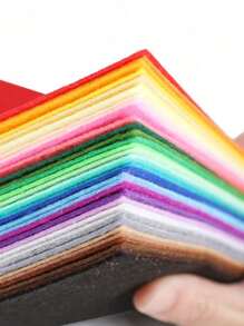 20pcs 20-Color Felt Fabric Sheets, Craft Felt, 1mm Thick Felt Squares In Assorted Colors, Thin Felt For Sewing Crafts, DIY Sewing, Patchwork, School Projects, Polyester Material Home Decor Set
