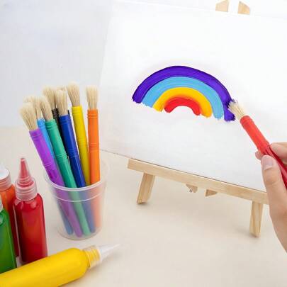 1 Conjunto de Pincéis de Arte para Pintura, Pincéis de Treinamento de Jogos de Cores, Ferramentas de Pintura Artística, Suprimentos Escolares, Acessórios de Jogo de Treinamento Sensorial de Cores, Ferramentas de Pintura de Grafite DIY, Conjunto de Pincéis de Aquarela, Adequado para Uso Escolar e Doméstico, Volta às Aulas