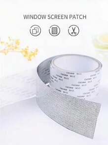 1 Peça Remendo de Reparo de Tela de Fibra de Vidro 5cm X 10cm, Fita Adesiva de Reparo de Tela Anti-Mosquito de Alta Aderência, Remendo de Buraco, Adesivo Durável de Reparo de Tela de Contenção de Vermes para Uso em Portas e Janelas de Casa