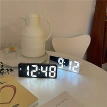 RAF Smart LED Clock, Voice Control Alarm Clock, Bedside Quiet Digital Alarm Clock, Desk Electronic Digital Clock, Snooze Desk Clock, LED Mirror Table Alarm Clock With Time Display, Desk USB Alarm Clock For Home, Bedroom, Office