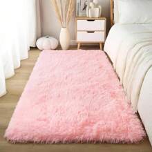 1 Pc Soft Modern Indoor And Outdoor Plush Pink/Grass Green/Camel Carpet For Bedroom Living Room Dormitory Kids Room Home Decoration Non-Slip Polyester Fiber Comfortable Kids Room Decoration Floor Carpet
