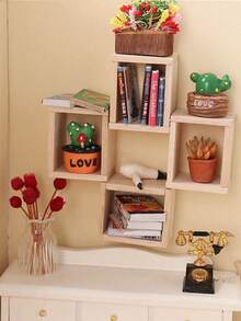 1/4/7/9件迷你木制娃娃屋柜，迷你小架子，迷你小书架，适合娃娃屋家具书架，DIY墙面装饰，适合动漫主题，制作自己喜欢的项目，可用作毕业/返校/生日/圣诞礼物/减压玩具！