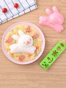 1 Piece Rabbit Dolphin Rice Mold 4-Piece Set, Bento Rice Ball Sushi Mold, Kitchen Mold Set - Multicolor - View 4
