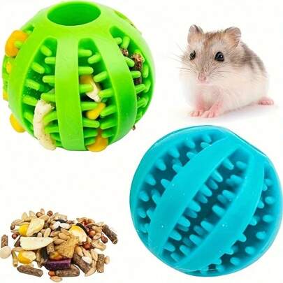 5 Interactive Hamster Food Ball - Tooth And Slow Food Toy, Available In 6 Colors, Suitable For Small Animals Such As Hamsters And Mice To Grind Their Teeth, Clean Their Teeth And Relieve Boredom From High Spring And Summer Vent Emotions Leakage Ball Toy