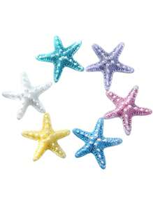 10pcs/Set Resin Shell Pearl Starfish Hair Clips Set, Acrylic Women Hair Accessories Headpiece Beach Wedding Decor (Charming) Claw Clips Hair Claws Hair Barrettes