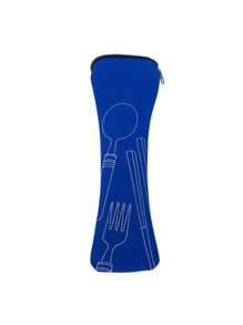 Reusable Cutlery Organizer Bag With Zipper Pouch – Portable Silverware Holder For Camping, Picnic & Travel, Washable Linen Utensil Carrier With Chopstick Pocket, Giftable Set