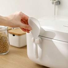 2pcs Sticky Rice Spoon Storage Rack Rice Cooker Wall Mounted Rice Spoon Placement Rack Kitchen Non Stick Rice Shovel Silicone Hook
