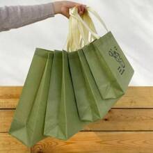 10pcs/Caramel Colored Non-Woven Fabric Clothing Store Tote Bag, Shopping Tote Gift Bag Summer Cooling,Beach,Travel