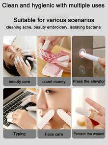 Latex Finger Cots For Nail Art, Disposable Rubber Finger Protectors, Pink,White, Black 50/100pcs/Pack - Multicolor - View 10