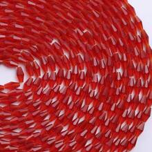 48pcs Long Glass Beads 6*12mm Red Bead Assortments For DIY Jewelry Making, Handmade Crafts Bracelets & Necklaces