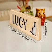 1pc Premium Customized Wooden Name Light, Customizable Name, Customized Gift With Adorable Small Pattern, USB Powered LED Light, Ideal For Room, Living Room Decor, Unique Customized Gift For Birthday, Children's Day, Independence Day, Mother's Day, Father's Day, Anniversary, Christmas Back To School