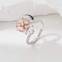 1pc Adjustable Female Butterfly Open Ring,Bee And Little Daisy, Swivel Adjustable, Suitable For Daily Appointments, Female Finger Ring Anti-Stress Wedding Jewelry