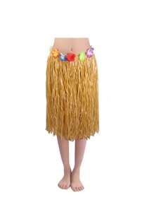 Saia de grama para festa havaiana tropical vibrante de 30 a 60 cm - Fantasia de hula de grama colorida com detalhes florais, perfeita para festas de aniversário e eventos à fantasia - Plástico durável, sem necessidade de energia, decoração divertida para festa havaiana de Halloween