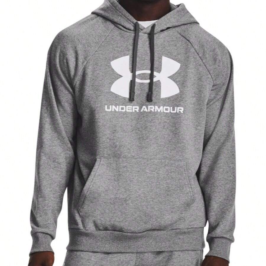 Under Armour Mens UA Rival Fleece Logo Hoodie - Grey - View 1