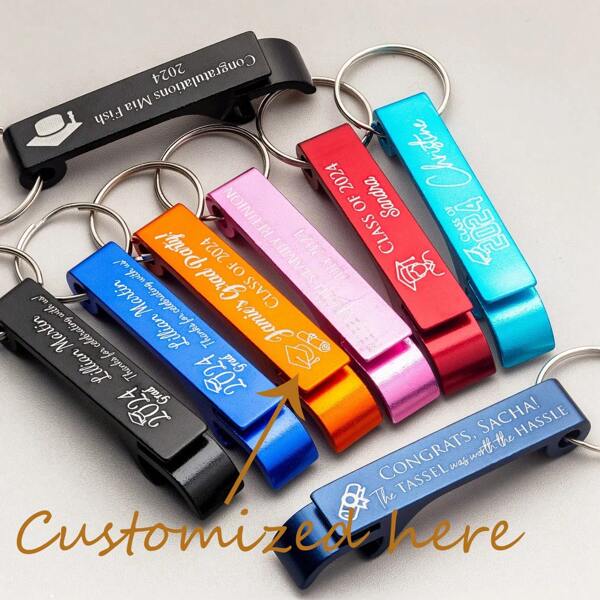 30pcs, 50pcs 100pcs Personalized Bottle Opener Custom Bottle Opener Key Ring Custom Bottle Opener Custom Key Chain Opener For Party Gifts, Beer Bottles Can Opener, Gift For Father