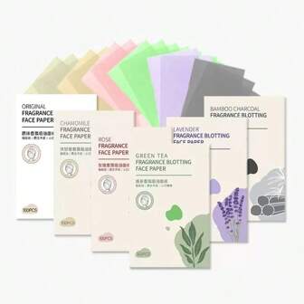 100 stuks/600 stuks geurolie blotting paper voor gezichtsoliëncontrole voor vrouwen, zomerse verfrissende gezichtsolieverwijdering voor mannen.
