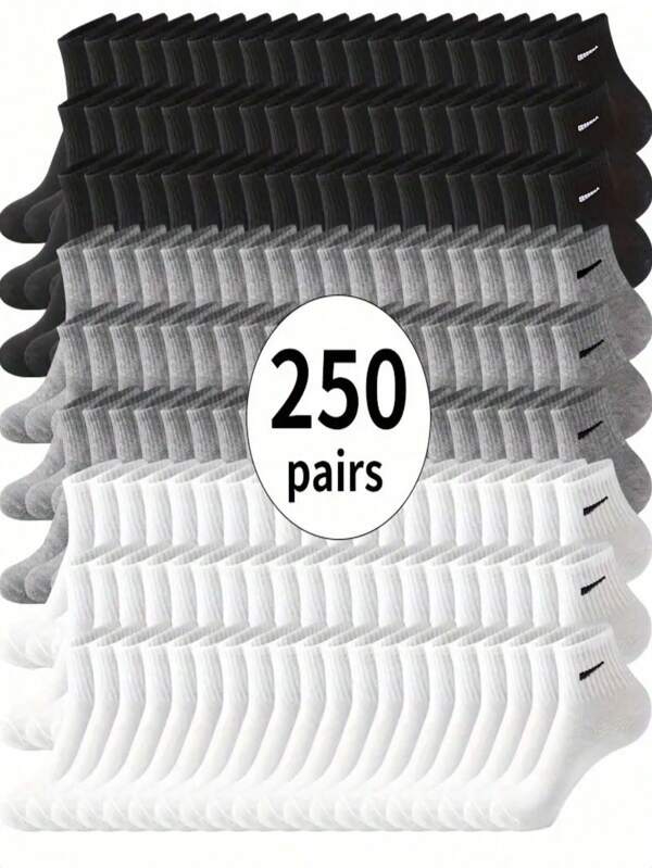 250/200/150/100/50/40/30/20/15/10/5/3/2/1Pair Of Men's Breathable Sports Socks, High Stretch Outdoor Running Socks,Comfortable, Breathable, Anti-Smelling And Antibacterial Socks Are Suitable For Everyday Life