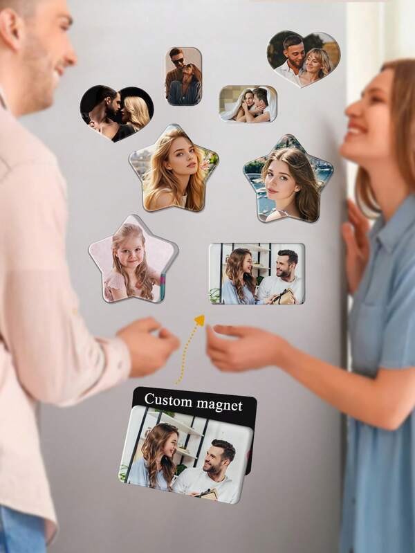 1pc Custom Acrylic Refrigerator Magnet, Can Print Any Design, Home Decor Photo Fridge Magnets For Office And Kitchen - Storage Cabinet Magnets, Mildew Resistant, Fashionable, Colorful Customized, Personalized, Unique Ideal Gift For Her, Friends, Son, Daughter, School Students, Workers, Kids, Home, Office
