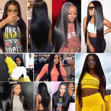 Straight Human Hair Bundles 10A 100% Human Hair Extensions Natural Black Brazilian Hair Weave Bundles - Natural Black - 查看 2