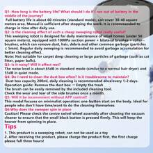 Robot limpiador 3 en 1: aspiradora y trapeador, succión potente, 60 min de autonomía, delgado, bajo nivel de ruido, ideal para pelo de mascotas, suelos duros y limpieza diaria, cambio automático de dirección al encontrar obstáculos - barrido aleatorio, batería de litio de 400 mAh, carga por USB, limpiador de pelo de mascotas