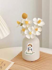 18 pièces Autocollants en papier mignons de personnages d'école d'animaux, chat orange avec une jupe. Idéal pour la décoration de livres, d'ordinateurs portables et de scrapbooking DIY
