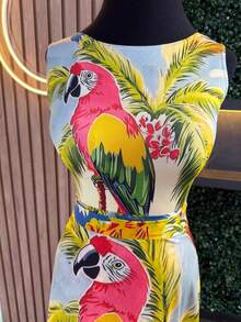 Luxury Swimsuit Double Thread Blogger Beach Fashion Luxury Polyamide Bodysuit - 金剛鸚鵡印花 - 查看 5
