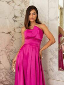 Dahiana Long Dress - Hot Pink - View 2