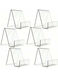 2 pezzi/6 pezzi Supporti per libri in acrilico - Trasparente come il cristallo, eleganti e contemporanei, supporti espositivi per libri, riviste, menù, album fotografici - Perfetti per uso domestico, ufficio o commerciale - Trasparente - Visualizzare 17