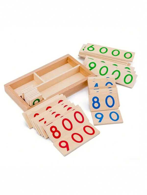 بطاقات خشبية رقمية تعليمية، بطاقات الأعداد من 1 إلى 9000 ألعاب الأحجية الخشبية، أدوات تعلم الرياضيات، وسائل تعليمية للأطفال ، هدايا رأس السنة