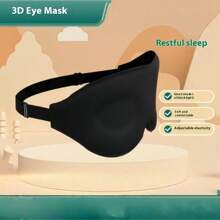 1pc 3D Sleep Mask, Soft Blackout Sleeping Eye Mask, Breathable Travel Eye Cover For Sleeping