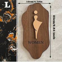9.8 Inch Nordic Style Male Female Bathroom Sign With Self-Adhesive Back,Acrylic Imitation Wood Grain Technology,Easy Installation, British Style Acrylic Toilet Sign For Bathroom, Restroom, And Changing Room Best Gifts Birthday Graduation