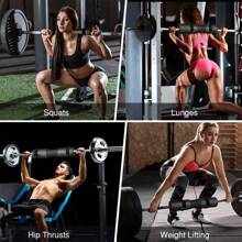 1PC Black Gym Hip Thrust & Barbell Training Pad, With 2 Straps, Thicken Foam ShoulderCushion, Perfect For Gym Workout Weightlifting, Sport Strength Training, Sport, Gym, Home Exercise, Sport Accessories, Gym Accessories, CrossFit Accessories