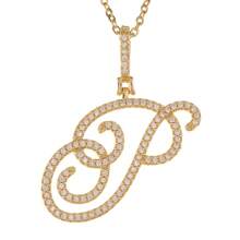1pc Copper Zirconia A-Z Alphabet Pendant Chain Necklace Fashion Woman Initial Name Jewelry