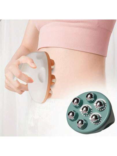 Un masajeador de siete bolas con ruedas giratorias para amasar el abdomen y el Body, un rodillo manual para brazos, hombros, cintura y muslos. Escuela, Vuelta al cole, Viaje, Artículos de viaje, Artículos del hogar, Spa, Herramienta de masaje, Masaje, Masajeador, Spa