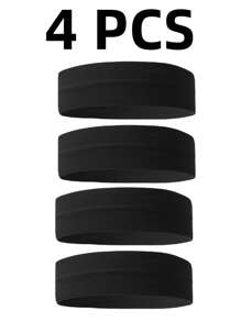 1/4pcs Sweat-Absorbent Sports Headband Elastic Knotted Turban Hair Wrap Breathable Yoga Gym Hairband